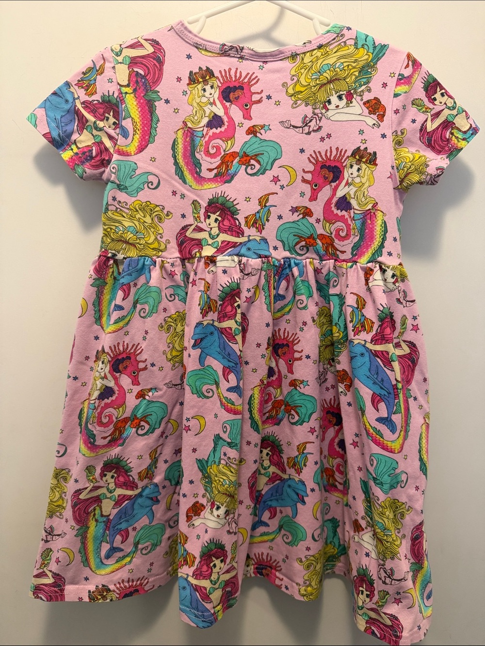 Rock Your Kid Pink Mermaid ๐งโโ๏ธ & Dolphin ๐ฌ Print Dress - Picture 5 of 6